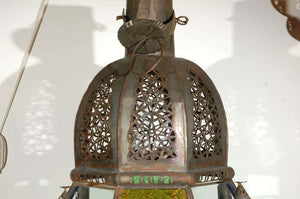 Moroccan Vintage Moorish Glass Lantern from Marrakech