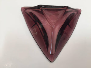 Vintage Moroccan Hazel Atlas Amethyst Triangle Pair of Ashtrays