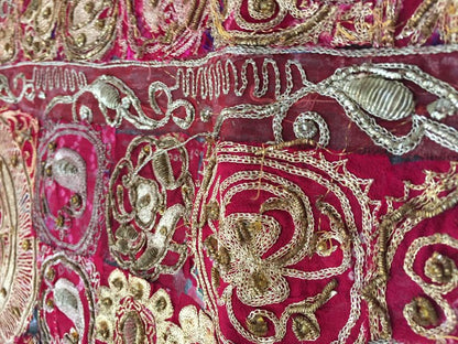Mughal Hand Embroidered Metal Threaded Tapestry from Rajasthan, India