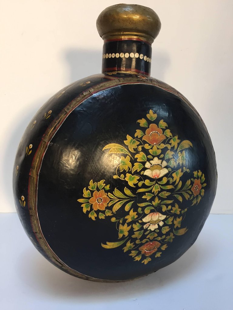 Mughal Copper Black Metal Water Vessel Jug Rajasthan India