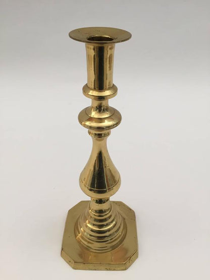 Pair of Vintage Polished Brass Candlesticks