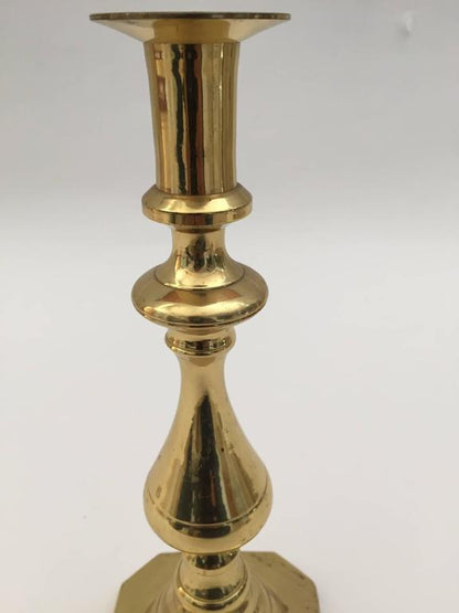 Pair of Vintage Polished Brass Candlesticks