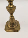 19th C. Pair of Victorian English Brass Beehive Candlesticks