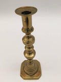 19th C. Pair of Victorian English Brass Beehive Candlesticks