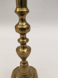 19th C. Pair of Victorian English Brass Beehive Candlesticks
