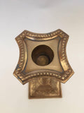 Pair of Antique Victorian Brass Candlesticks Square Base