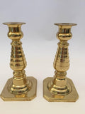 Pair of Victorian Polished Brass Candlesticks