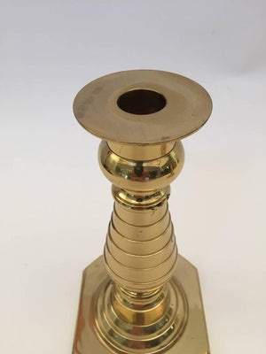 Pair of Victorian Polished Brass Candlesticks