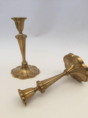 Pair of Art Nouveau Brass Candlesticks