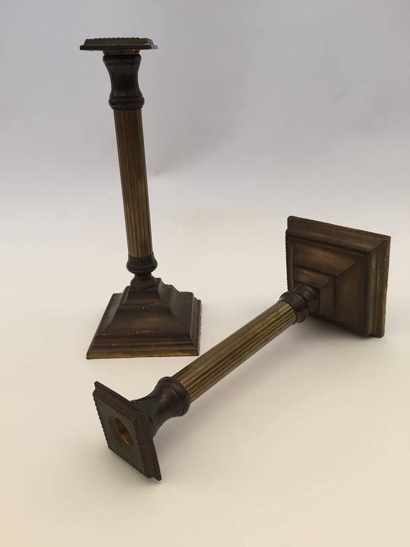 George III Style Brass Candlesticks by Artisan-Craftsmen, 20th Century