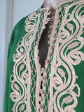 Moroccan Caftan Emerald Green Silk Kaftan Size S to M