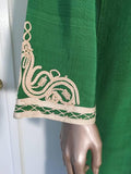 Moroccan Caftan Emerald Green Silk Kaftan Size S to M