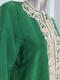 Moroccan Caftan Emerald Green Silk Kaftan Size S to M