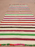 1960s Moroccan Authentic Vintage Flat-Weave Rug