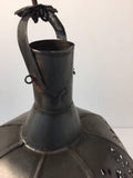 Vintage Moroccan Moorish Octagonal Metal and Glass Candle Lantern