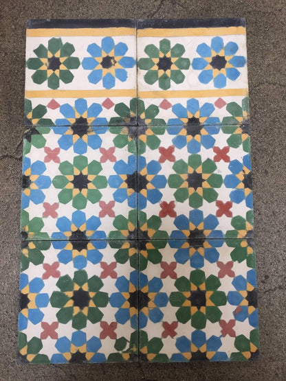 Moroccan Handmade Cement Tile with Traditional Fez Design