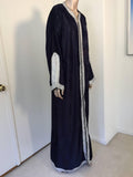 Moroccan Elegant Velvet Kaftan Black and Silver Caftan