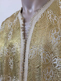 Moroccan Caftan in Silver and Gold Brocade Vintage Gentleman Kaftan Circa1960
