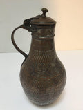 Antique Middle Eastern Tinned Copper Ewer 19th C.