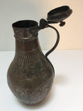 Antique Middle Eastern Tinned Copper Ewer 19th C.