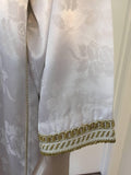 Moroccan Caftan Gown White Embroidered with Gold Trim, circa 1970