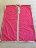 Moroccan Caftan Hot Pink Color Embroidered with Silver, Kaftan circa 1970