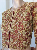 Bollywood Star Silk Sari Custom Designer Beaded Embroidered Gown