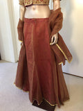 Bollywood Star Silk Sari Custom Designer Beaded Embroidered Gown