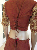 Bollywood Star Silk Sari Custom Designer Beaded Embroidered Gown