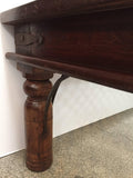 Anglo Indian Wooden Coffee Table with Iron and Glass