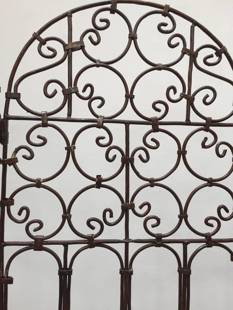 Hand-Forged Wrought Iron Folding Moorish Screen with Three Panels