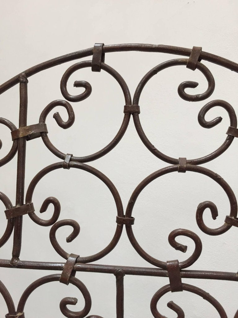 Hand-Forged Wrought Iron Folding Moorish Screen with Three Panels