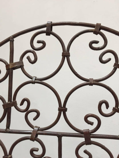 Hand-Forged Wrought Iron Folding Moorish Screen with Three Panels