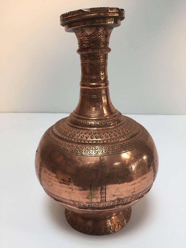 Antique Middle Eastern Islamic Turkish Ewer and Copper Basin