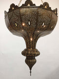 Vintage Large Brass Moroccan Chandelier in Moorish Style