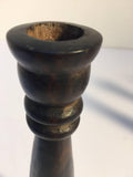 Set of Four Tall Hand-Carved Wood Candlesticks