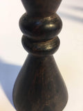 Set of Four Tall Hand-Carved Wood Candlesticks