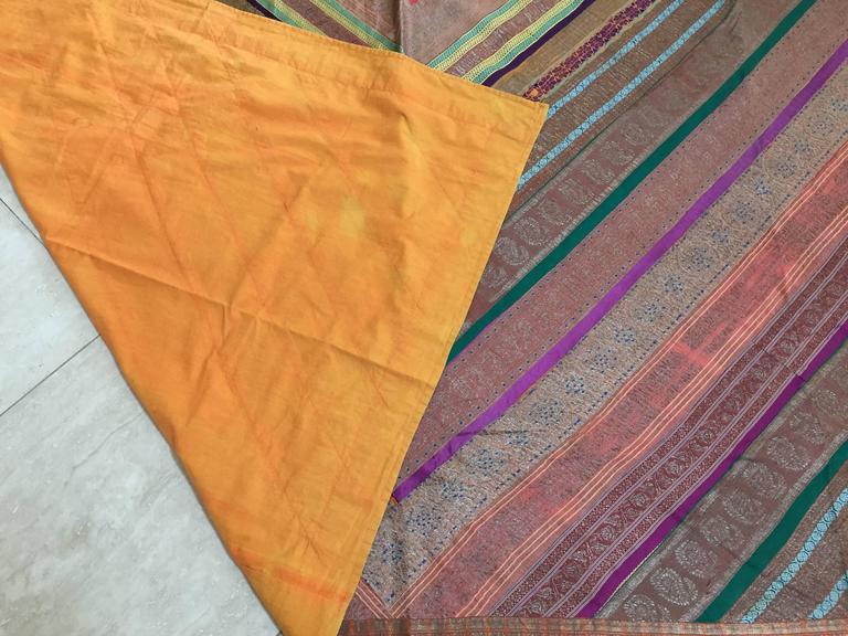 Silk Sari Textile Quilt Patchwork, India