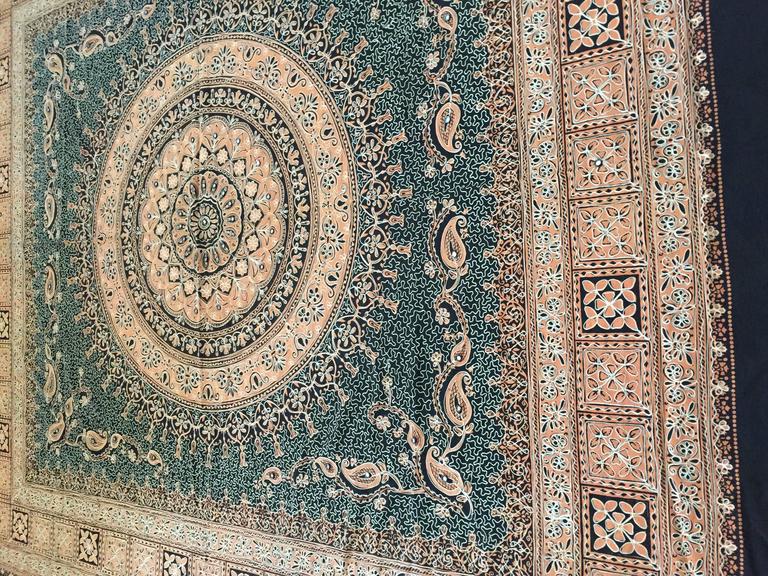 Embroidered Textile Tapestry Bed Spread from India