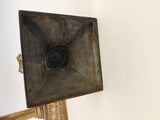 Pair of Antique Victorian Brass Candlesticks Square Base