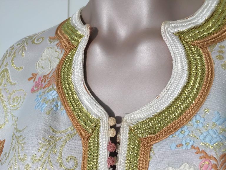 Moroccan Kaftan in Lame Brocade Fabric Size L to XL