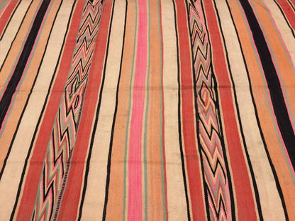 Vintage Moroccan Berber Striped Wool Kilim Rug, 5'4" x 11'6"