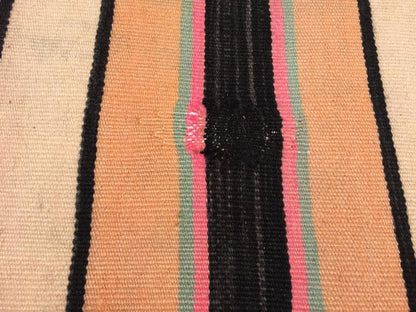 Vintage Moroccan Berber Striped Wool Kilim Rug, 5'4" x 11'6"