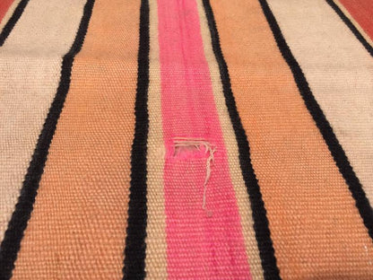 Vintage Moroccan Berber Striped Wool Kilim Rug, 5'4" x 11'6"