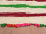 1960s Moroccan Authentic Vintage Flat-Weave Rug