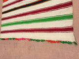 1960s Moroccan Authentic Vintage Flat-Weave Rug