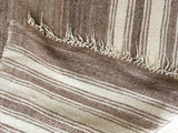 1960s Moroccan Vintage Flat-Weave Brown Textile