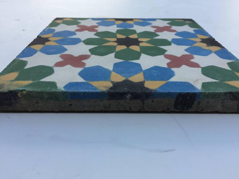 Moroccan Handmade Cement Tile with Traditional Fez Design