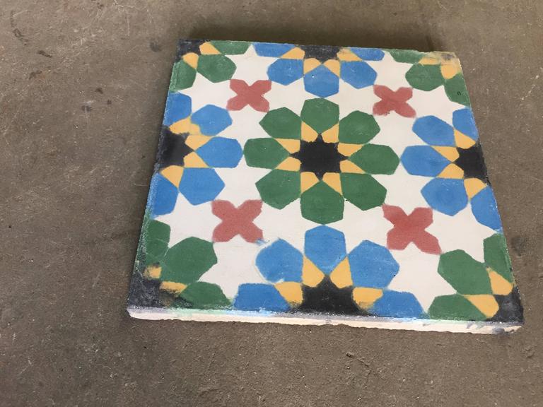 Moroccan Handmade Cement Tile with Traditional Fez Design