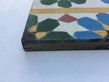 Moroccan Encaustic Cement Tile Border with Fez Design